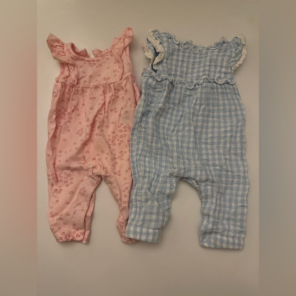 Baby girl 0-3 months summer rompers